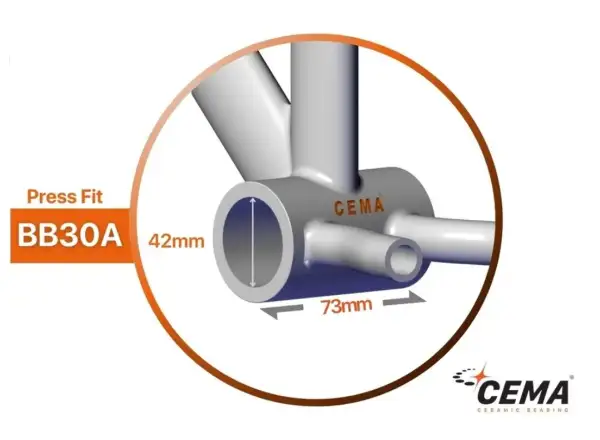 Cema BB30A-asymetryczny Interlock 24 mm oś suportu Steel czarna