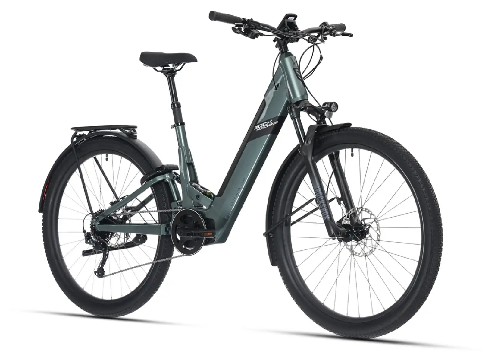 Rock Machine Crossride e450 FS niskie wejście całkowicie zawieszony rower elektryczny Ocean Grey/Black