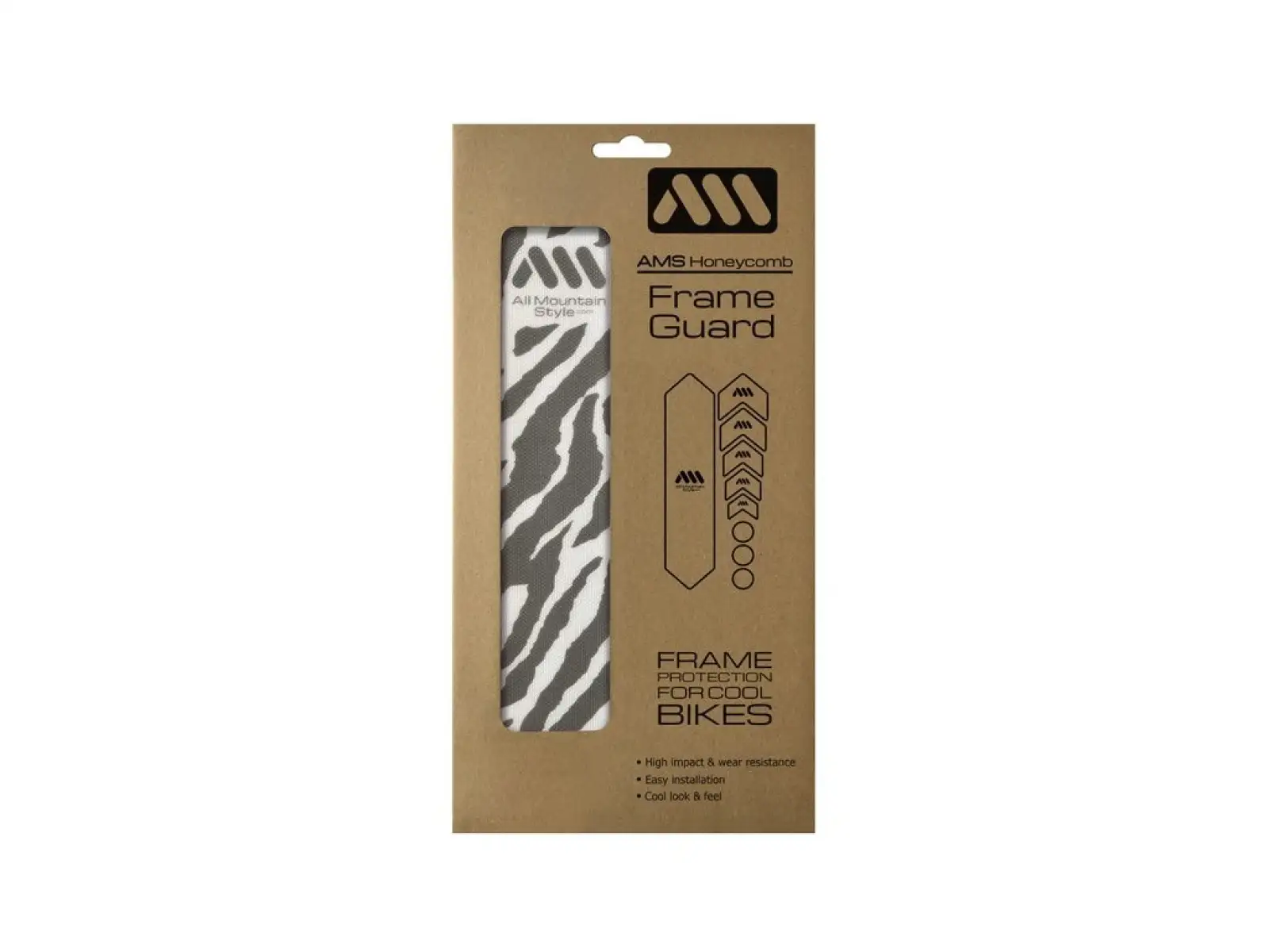 All Mountain Style ochronne naklejki na ramę basic Clear/Zebra