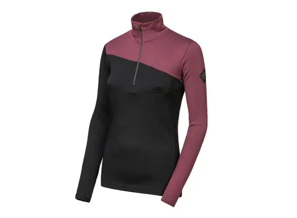 Sensor Merino Extreme Up damska bluza czarna/Port Red