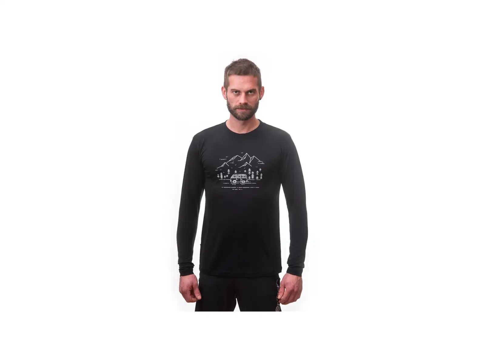 Sensor Merino Active PT Van Life męska koszulka z długim rękawem czarna