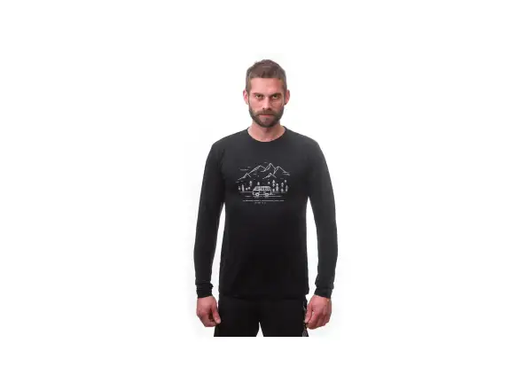 Sensor Merino Active PT Van Life męska koszulka z długim rękawem czarna