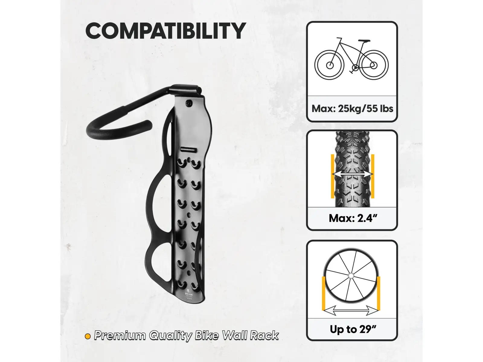 Bike Hand YC-101 uchwyt roweru na ścianę za przednie koło