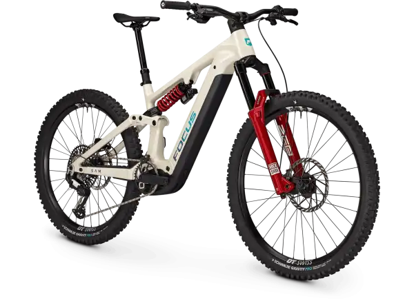 Focus SAM 9 600Wh w pełni amortyzowany rower elektryczny Champagne / Shellwhite
