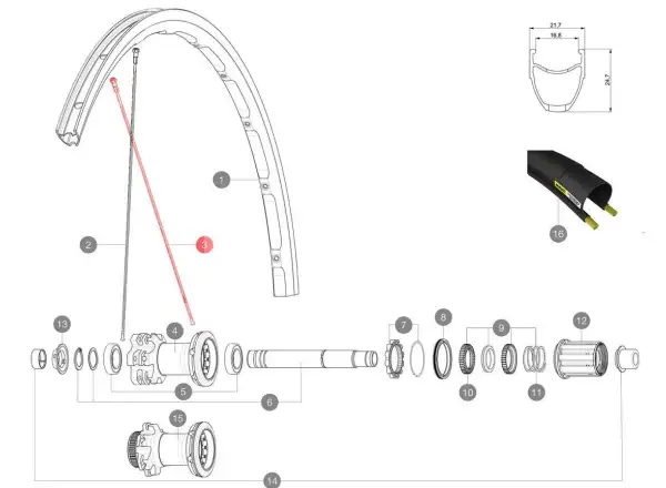 Mavic Ksyrium Disc Flat Spoke zestaw szprych 12 sztuk 291mm