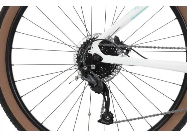 Rock Machine Torrent e30-29 niskoprofilowy rower elektryczny Gloss White/Petrol/Neon Cyan