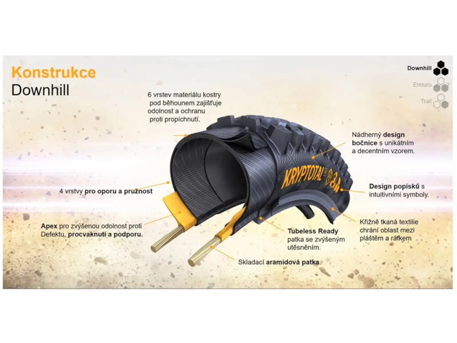 Continental Kryptotal-F DH Supersoft 27,5" MTB opona kevlar przedni Black