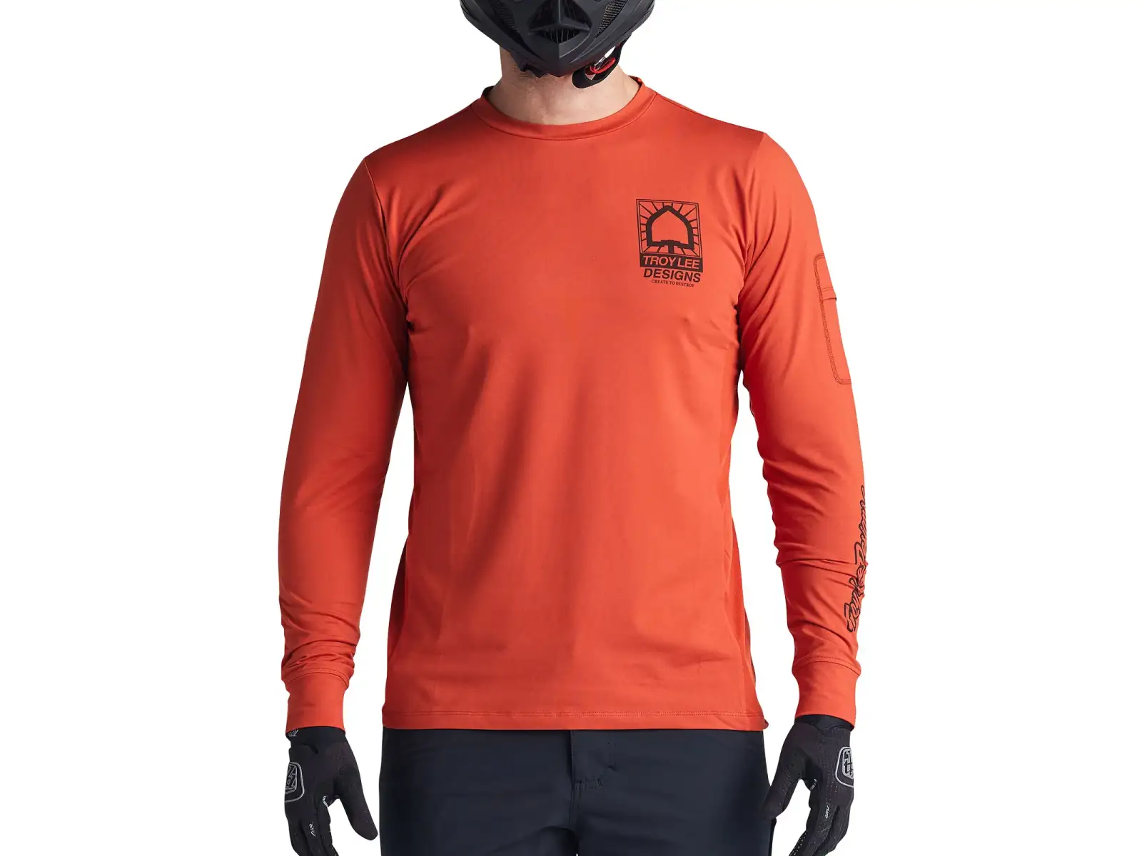 Troy Lee Designs Ruckus Ride Tee Create To Destroy męska koszulka rowerowa z długim rękawem Brick