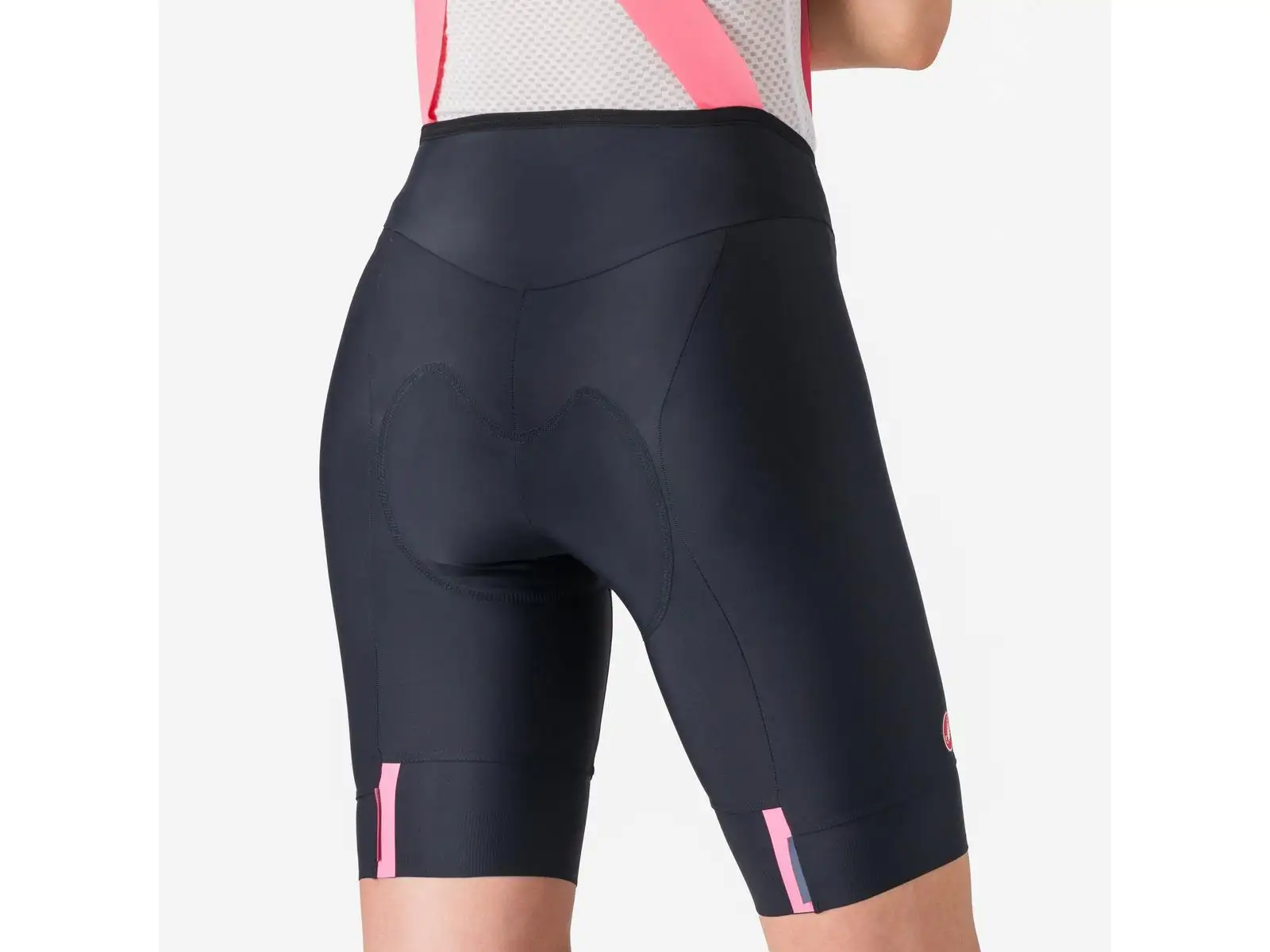 Castelli Giro Prima 2 damskie spodenki z szelkami i wkładką Nero/Rossa