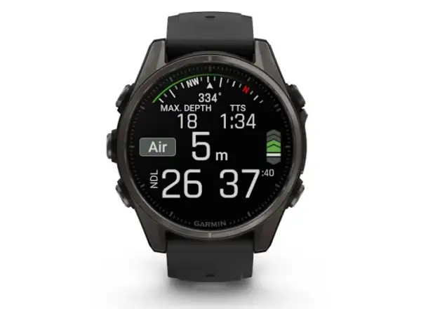 Garmin fenix 8 - 43 mm AMOLED Sapphire inteligentny zegarek Carbon titanium Black/Pebble grey