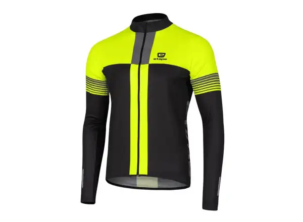 Etape Comfort męska koszulka z długim rękawem czarna/żółta fluo