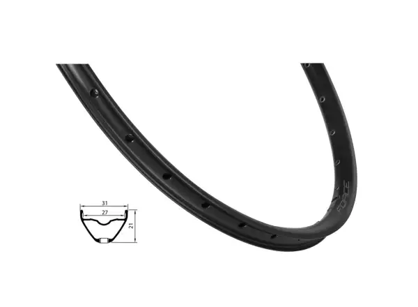 Force XC Disc obręcz 584x27 28 otworów czarna