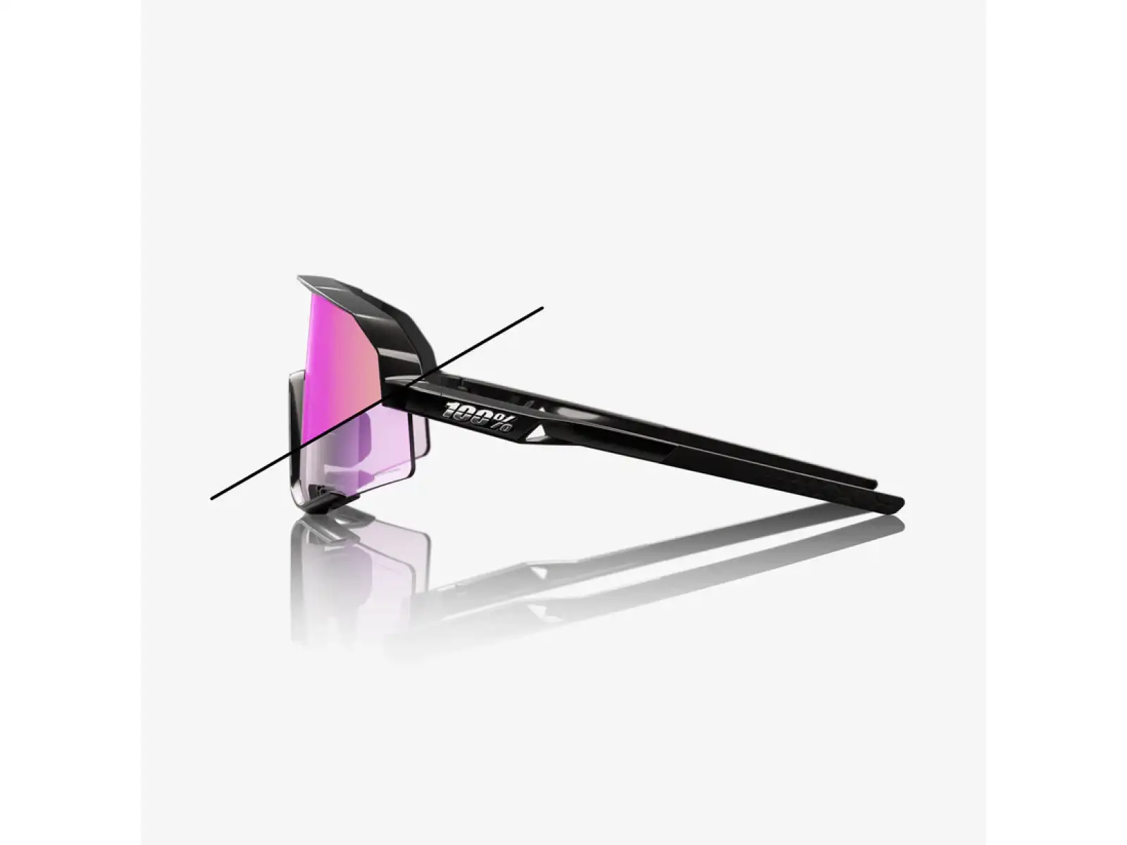 100% Slendale okulary przeciwsłoneczne Gloss Black/Photochromic Purple Mirror