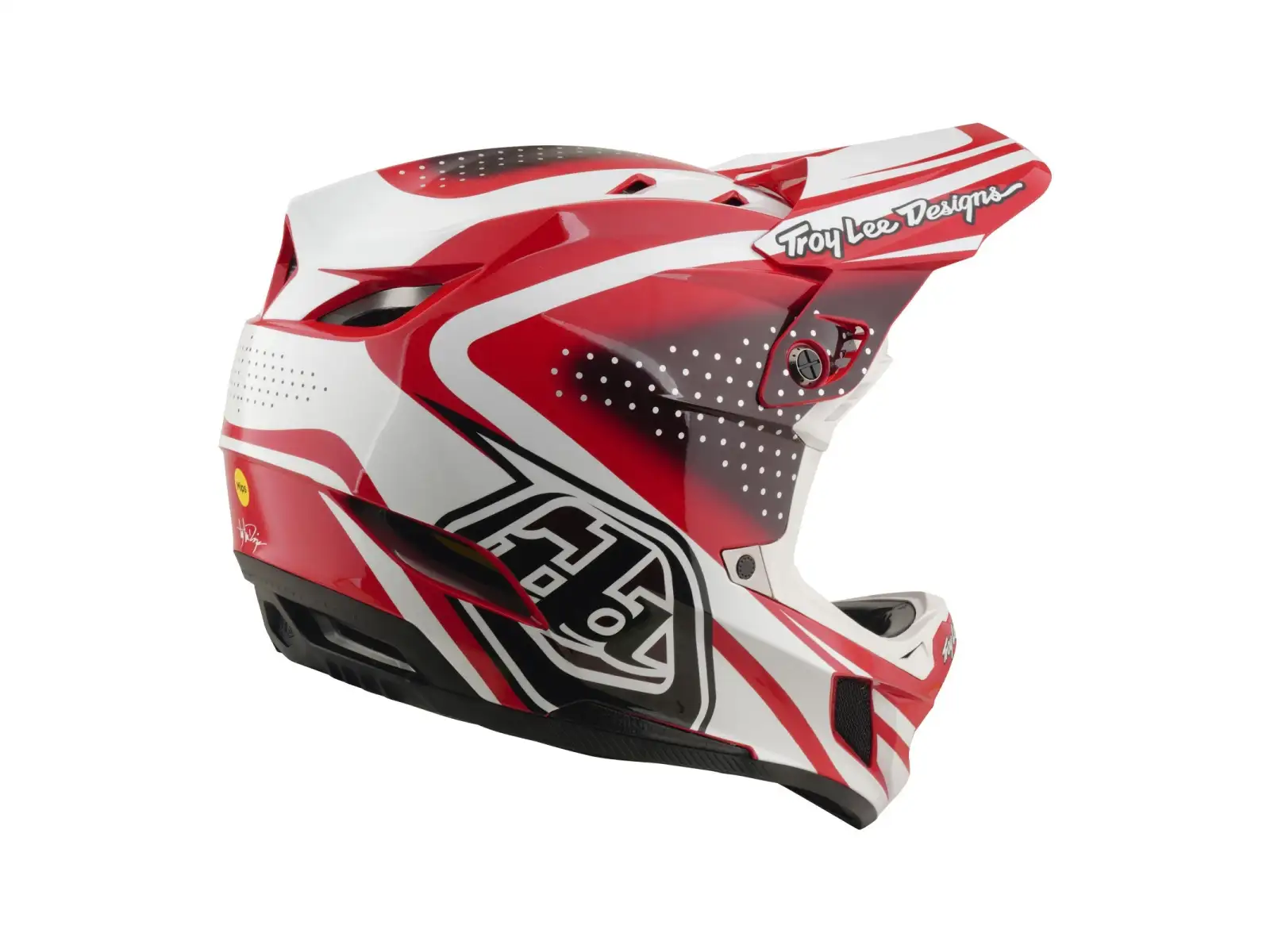 Troy Lee Designs D4 Polyacrylite MIPS kask Line Fire/white