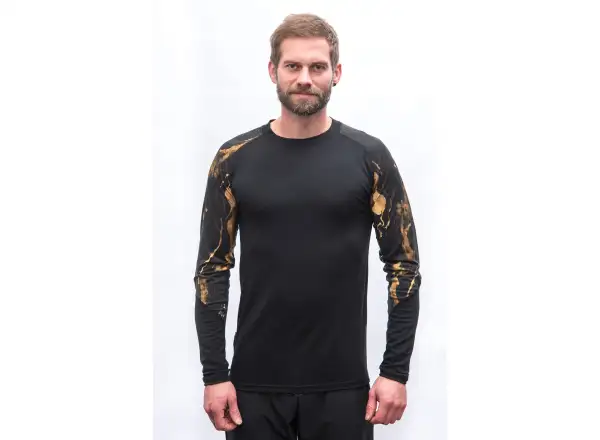 Sensor Merino Impress męska koszulka z długim rękawem czarna/cosmos