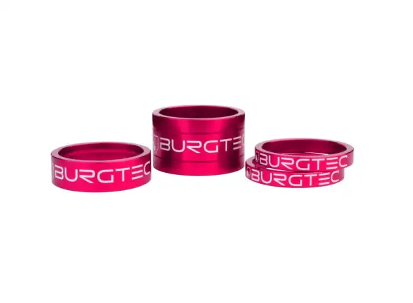 Burgtec Spacer Kit zestaw podkładek pod wspornik kierownicy 5/5/10/20 mm różowa