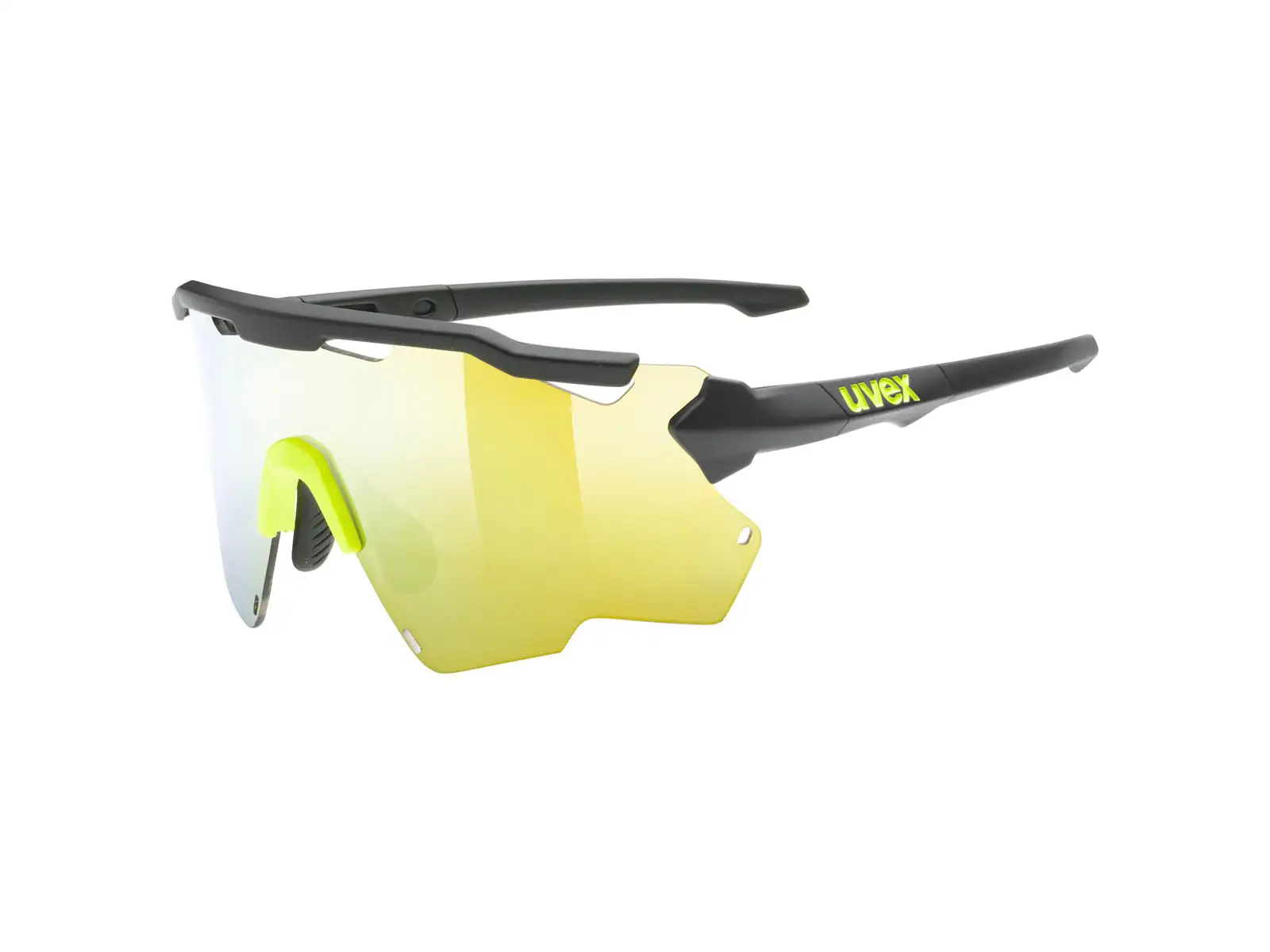 UVEX Sportstyle 228 okulary Black Lime Mat / Mirror Yellow (Cat. 3)