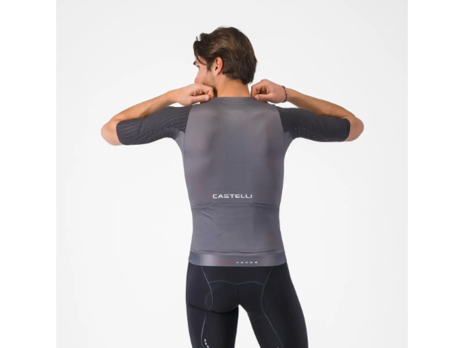 Castelli Aero Race 8S męska koszulka z krótkim rękawem Smoky Gray