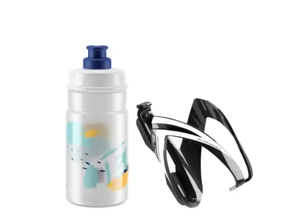 Elit Kit Ceo koszyk Black Glossy + JET butelka 350 ml Clear/Blue Logo