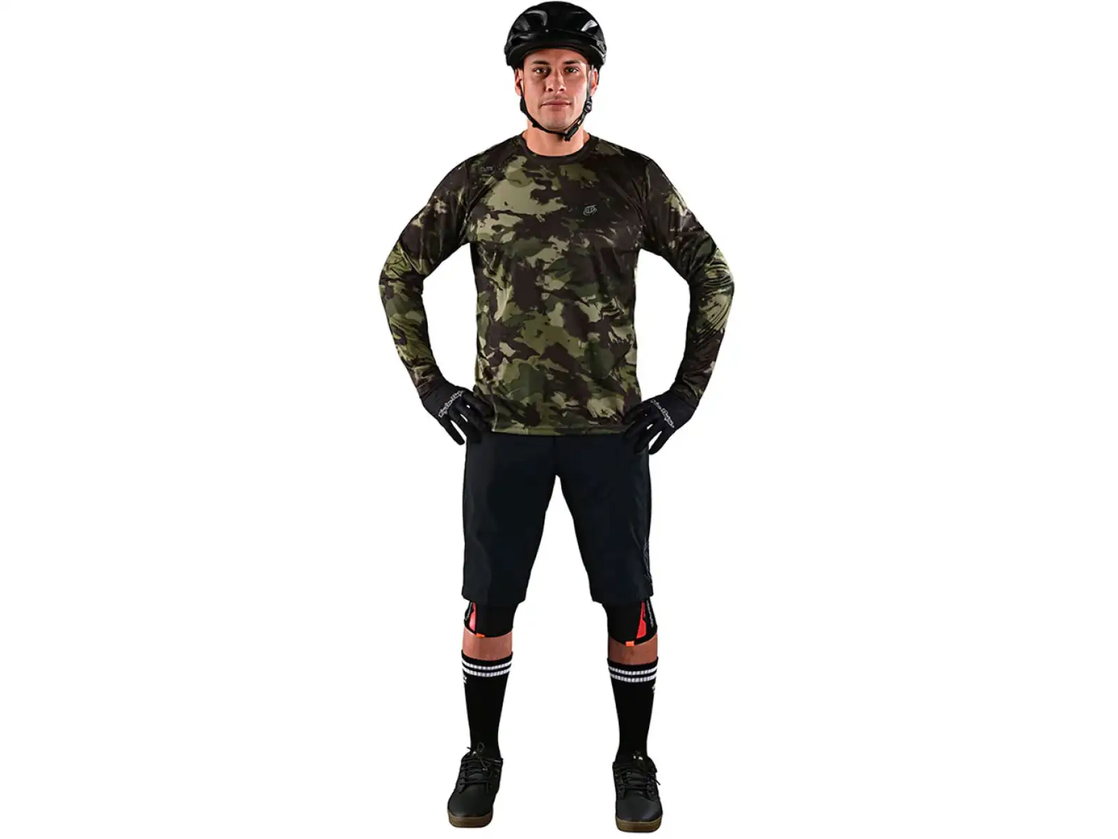 Troy Lee Designs Flowline męska koszulka z długim rękawem Covert army green
