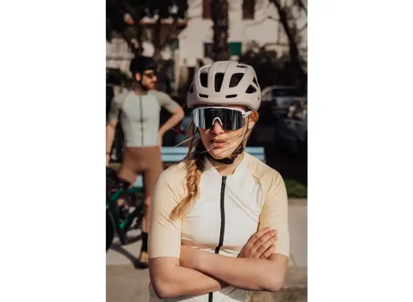 Force Epic okulary rowerowe białe/niebieskie lustrzane szkło