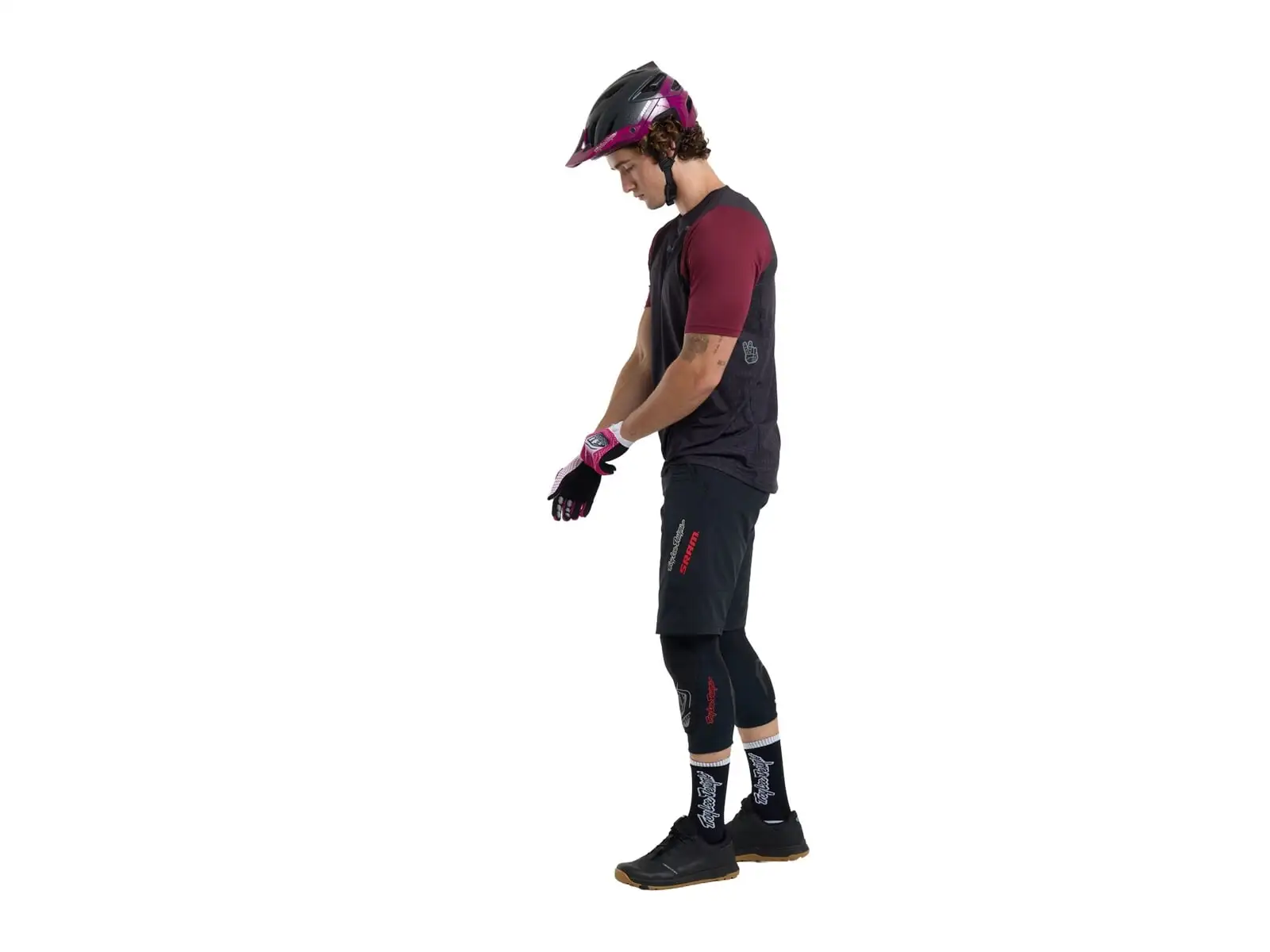 Troy Lee Designs x SRAM Skyline męska koszulka krótki rękaw Radioscape Black/Berry