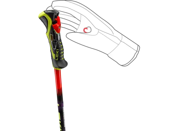 Leki WCR Pro Lite SL TR kije zjazdowe Bright red-violet-neonyellow
