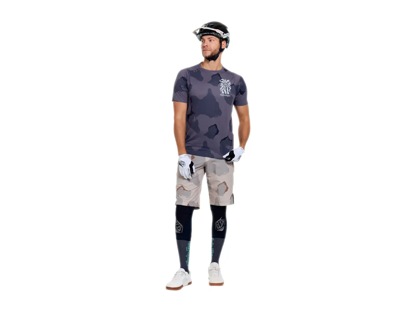 Troy Lee Designs Skyline Pro męska koszulka rowerowa krótki rękaw Flow Camo Carbon
