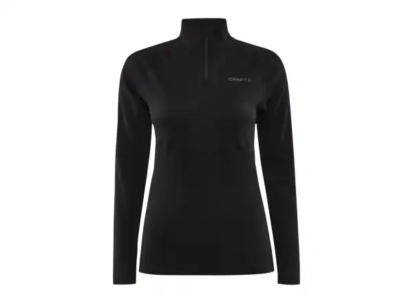 Craft ADV Wool Merino damska koszulka dlugi rękaw z zamkiem czarna