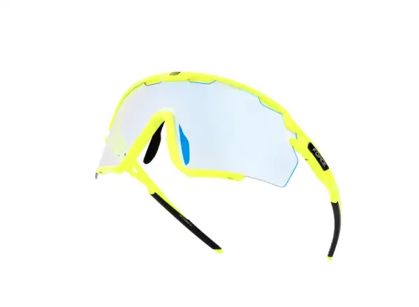 Force Cyclone okulary rowerowe czarna fluo/niebieskie fotochromatyczne szkło