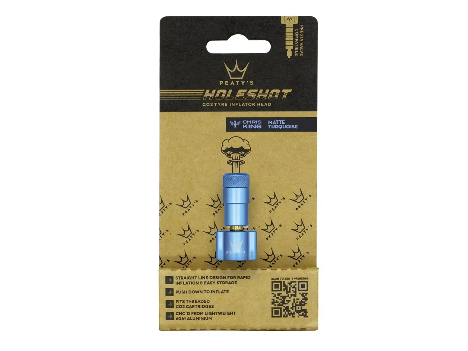 Peatys Holeshot CO2 głowica pompki Turquoise