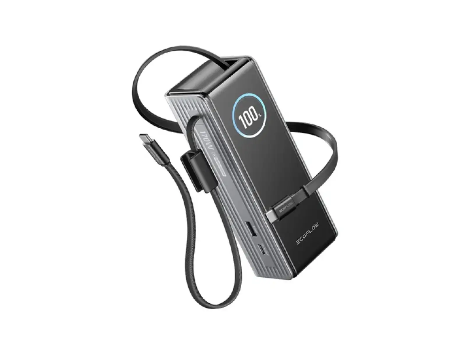 EcoFlow Rapid Power Bank (25000mAh,170W) 2x100W wbudowany kabel USB-C - srebrna