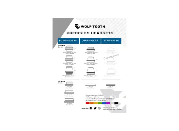 Wolf Tooth Performance Upper IS41/28,6 7mm stack zintegrowane stery rowerowe czarna