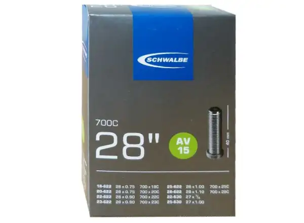 Schwalbe dętka szosowa 18-28/622 (AV15) zawór samochodowy 40 mm
