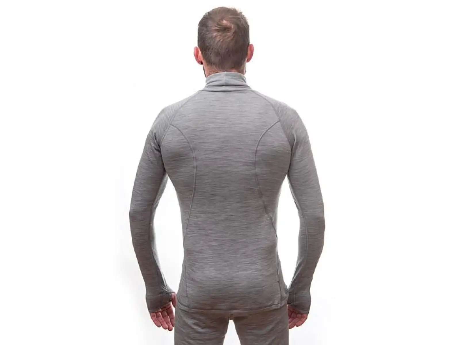 Sensor Merino Bold Neck męska koszulka długi rękaw Cool Gray