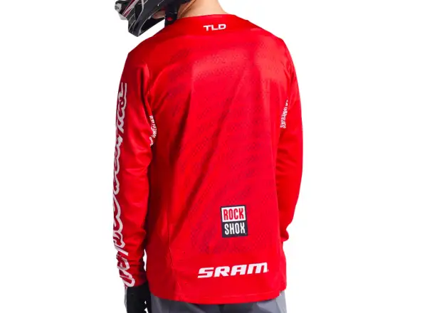 Troy Lee Designs Sprint Sram Shifted męska koszulka z długim rękawem Fiery Red