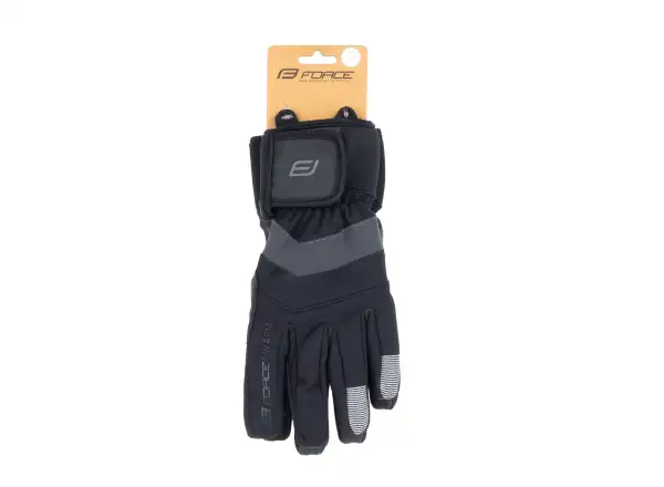 Force Warmer zimowe rękawice rowerowe czarna