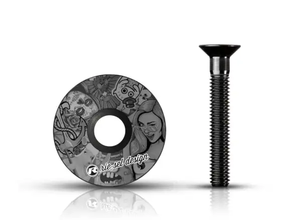 Rie:sel Design Stem:cap nakrętka steru stickerbomb ultra black II