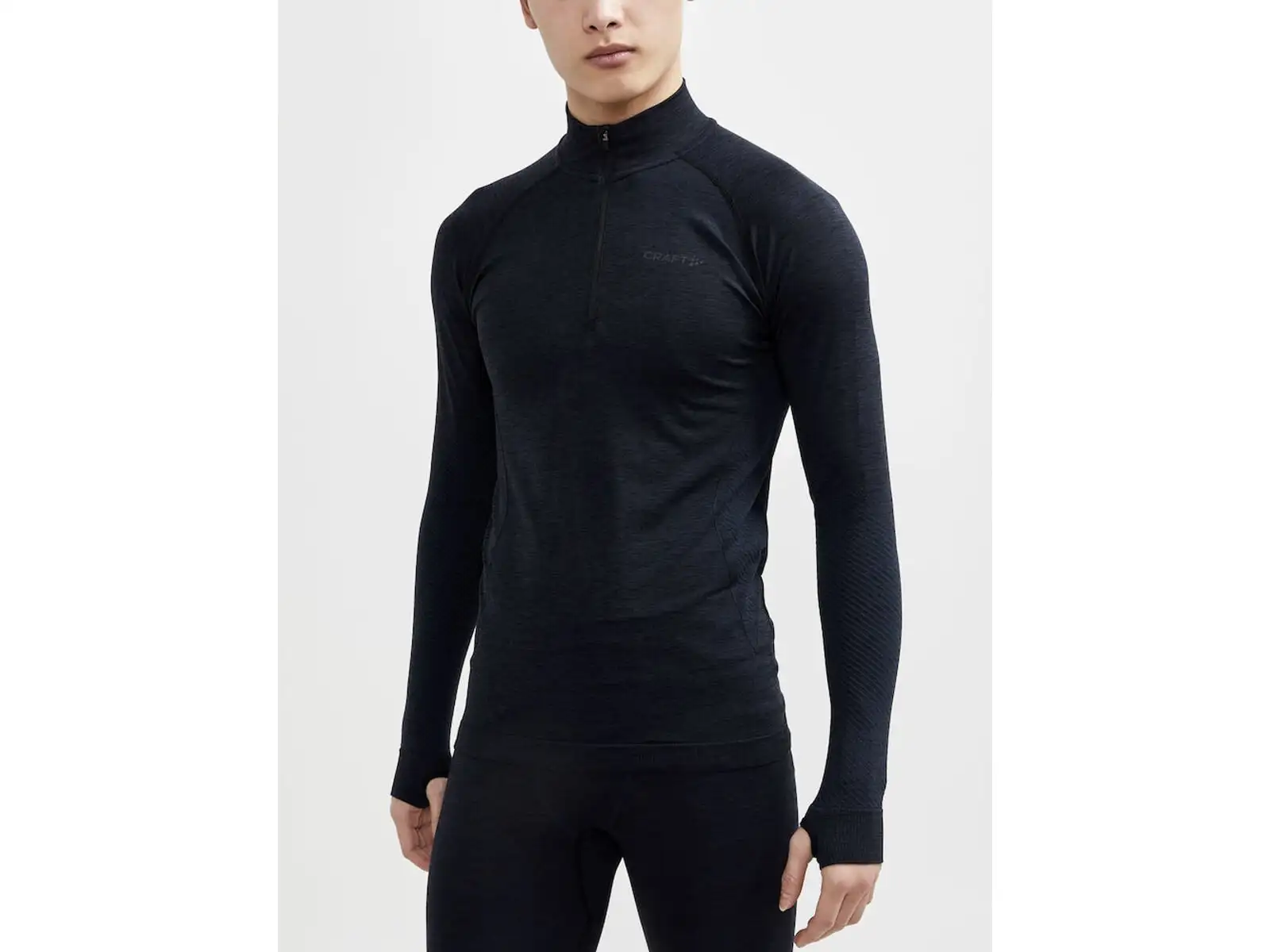 Craft Core Dry Active Comfort Zip męska koszulka długi rękaw czarna