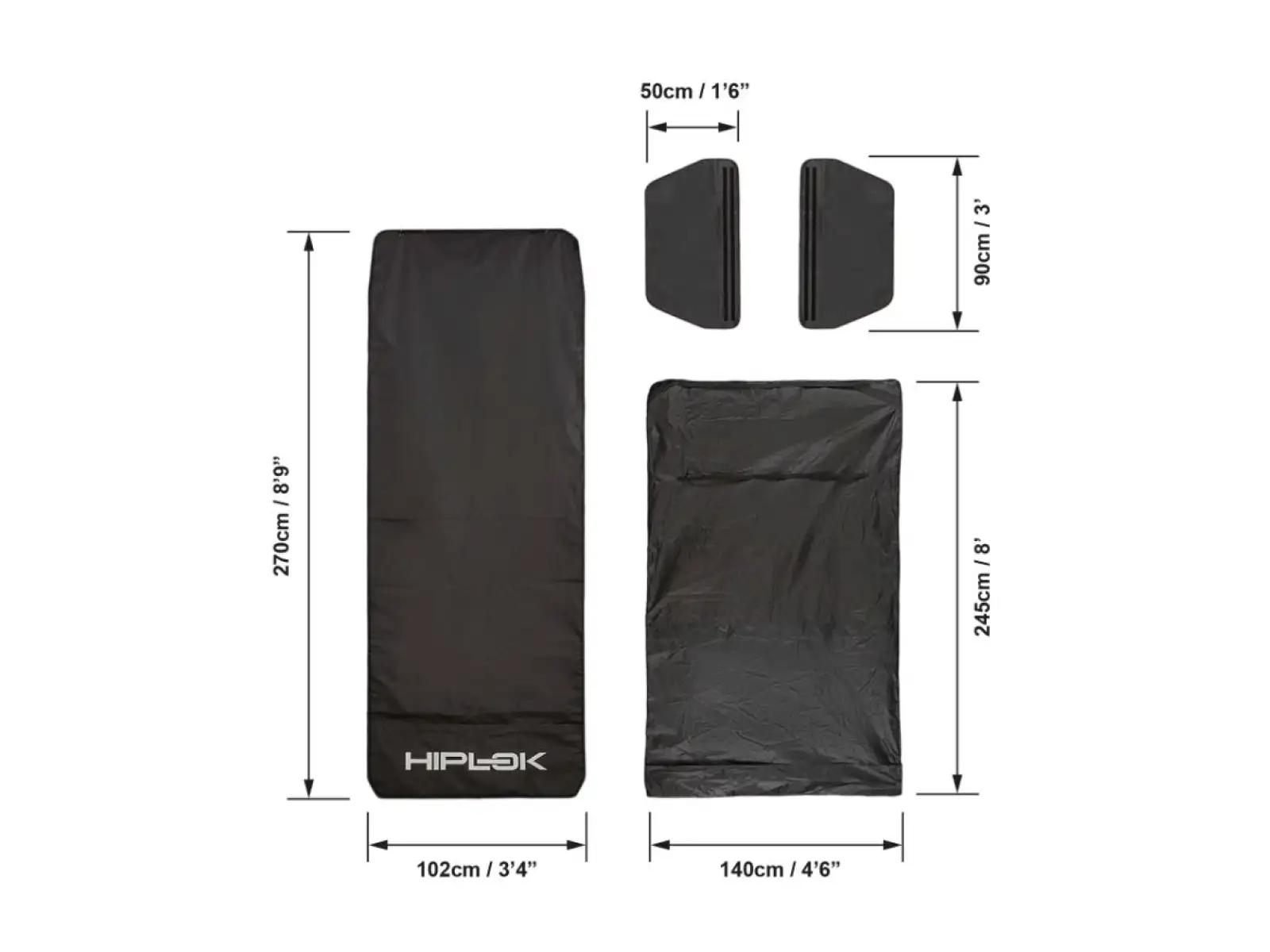 Hiplok Rideshield ochronna mata 2700 x 1020 mm czarna