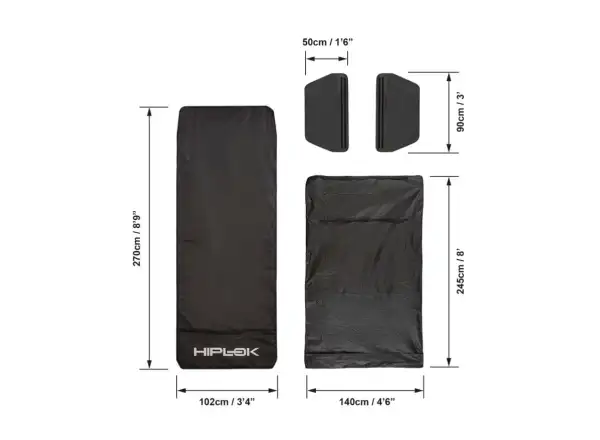 Hiplok Rideshield ochronna mata 2700 x 1020 mm czarna