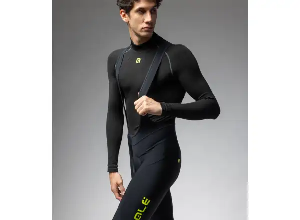 ALÉ Calzamaglia C/B Winter męskie zimowe spodnie rowerowe black/fluo yellow