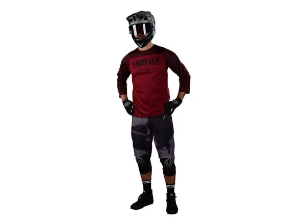 Troy Lee Designs Ruckus męska koszulka rowerowa 3/4 rękaw Camber oxblood