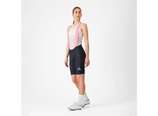 Castelli Giro Prima 2 damskie spodenki z szelkami i wkładką Nero/Rossa