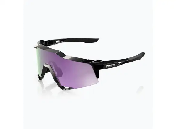 100% Speedcraft okulary przeciwsłoneczne Polished Black/HiPER Polarized Lavender Mirror
