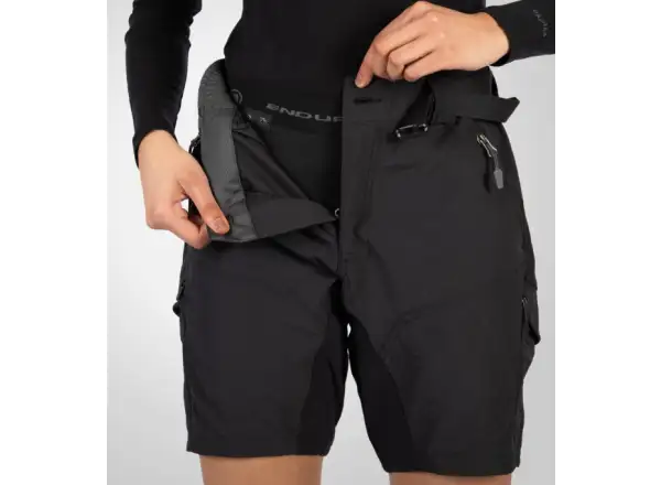 Endura Hummvee damskie szorty z wewnętrzną wkładką Black