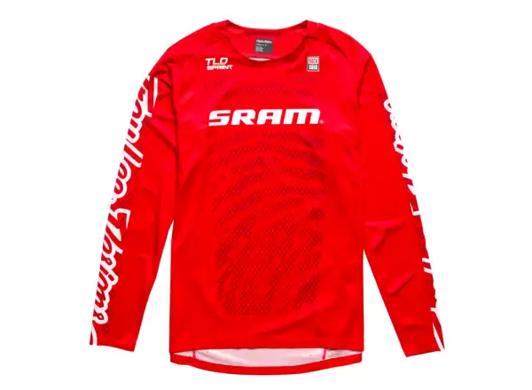 Troy Lee Designs Sprint Sram Shifted męska koszulka z długim rękawem Fiery Red