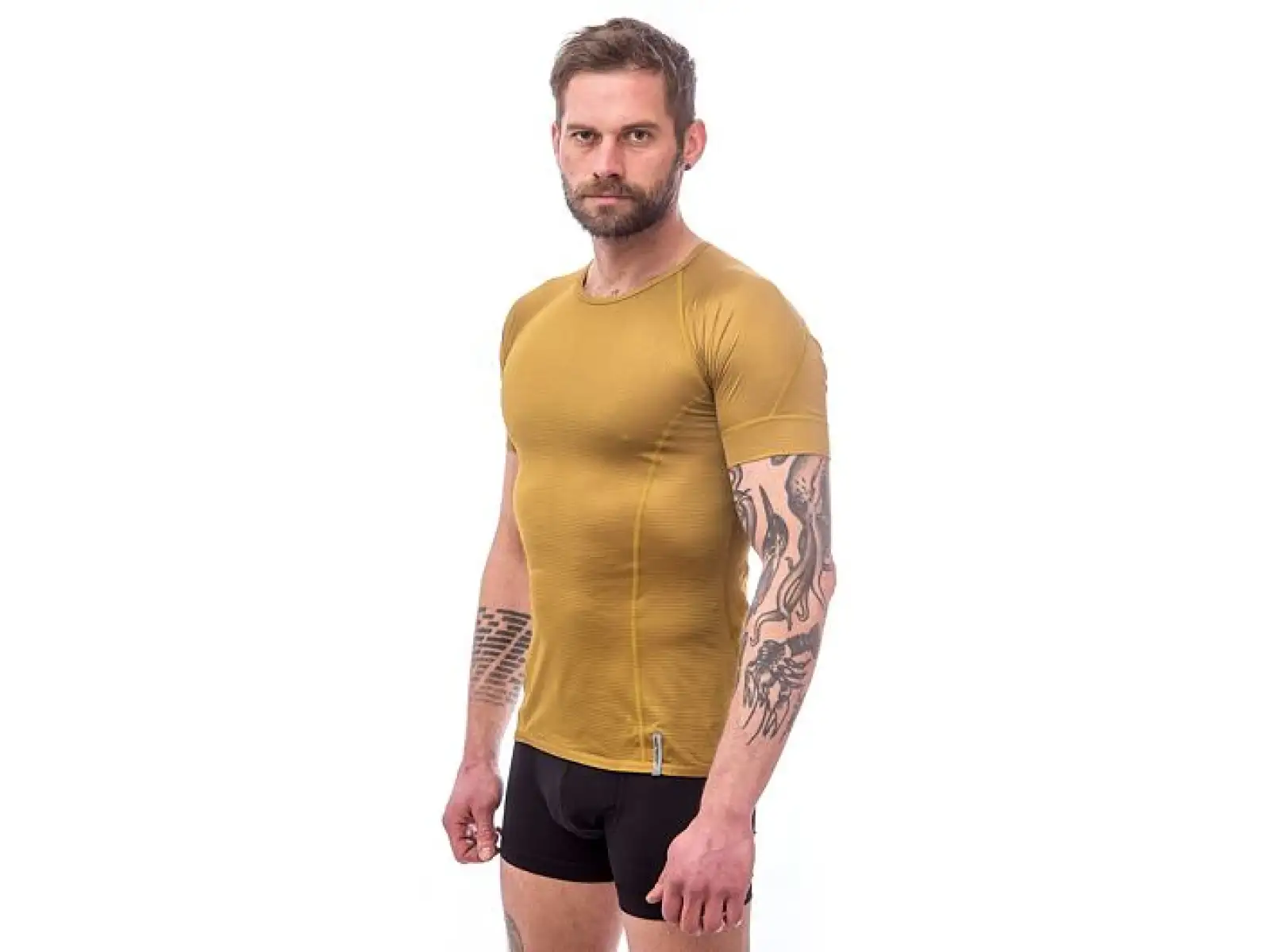 Sensor Coolmax Tech męska koszulka krótki rękaw Mustard