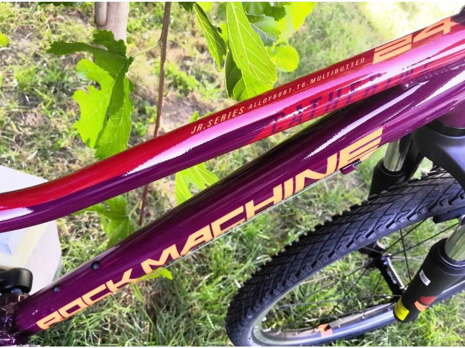 Rock Machine Catherine 24 VB dziecięcy rower górski Gloss Crimson/Neon Orange/Crimson