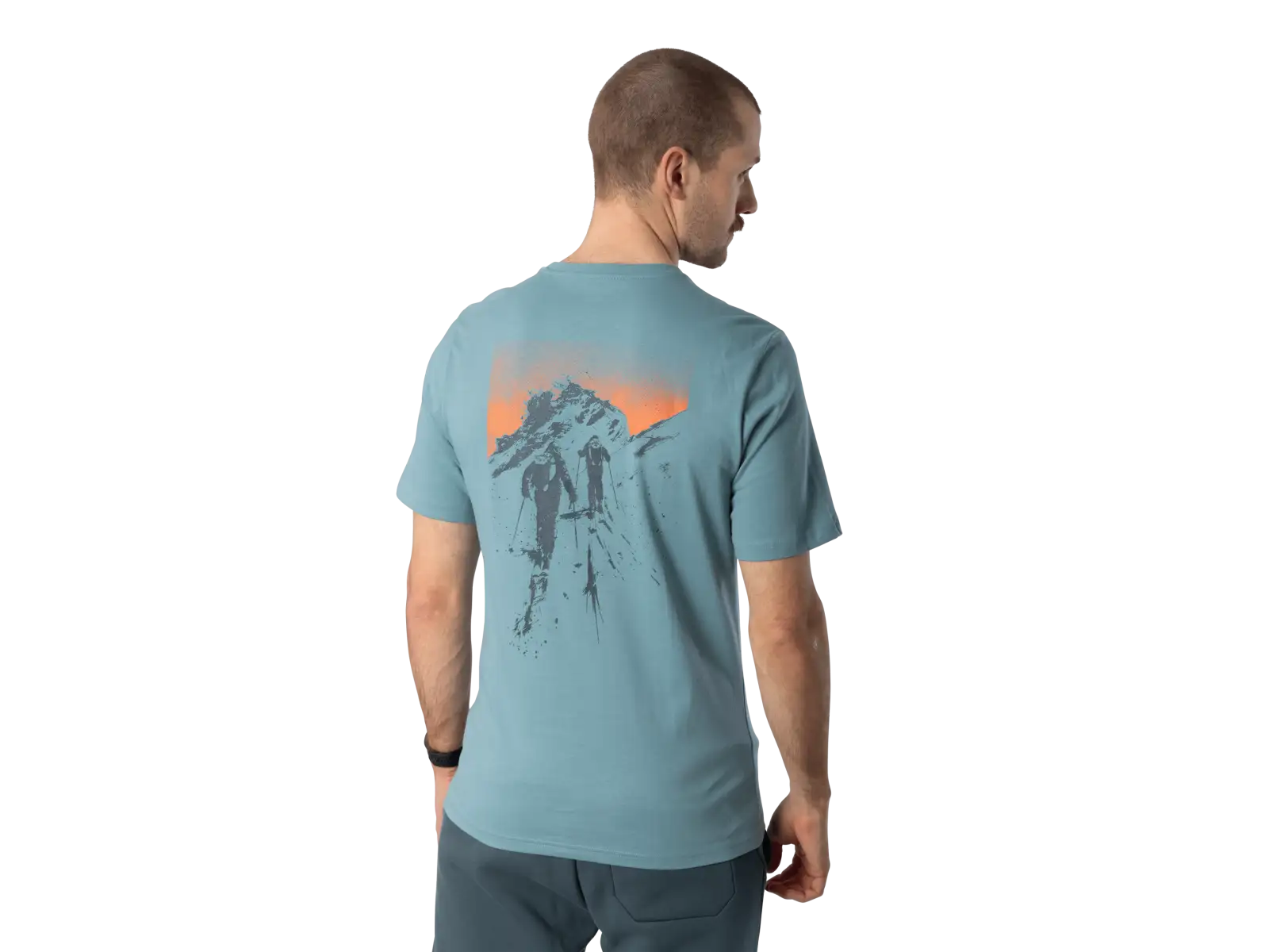 Dynafit Back Graphic Cotton męska koszulka z krótkim rękawem Smoke Blue/Approach